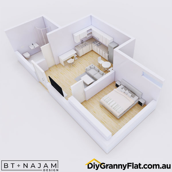 one bedroom granny flat design