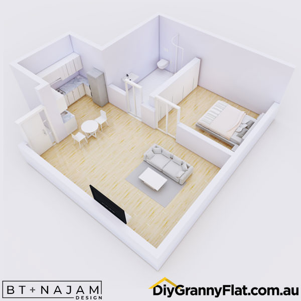 large open 1 bedroom granny flat