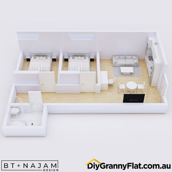 narrow granny flat
